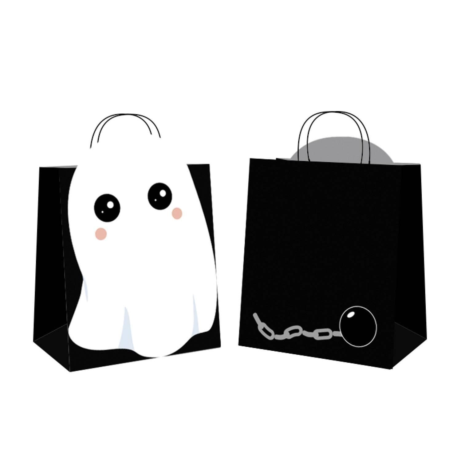 Lot de 4 Sacs chasse aux bonbon, Fantôme