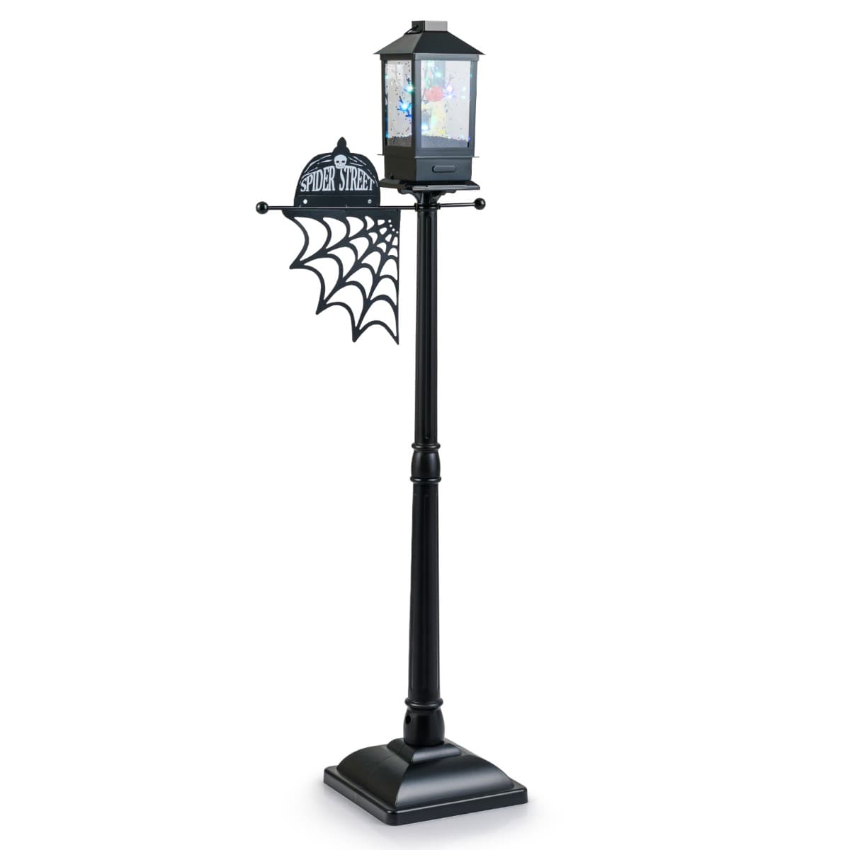 CostwayLampadaire Halloween de 155 CM Lampe de Rue Intérieure Activée par le Son avec Lumières LED 6 Couleurs Musique Décoration Musicale Noir